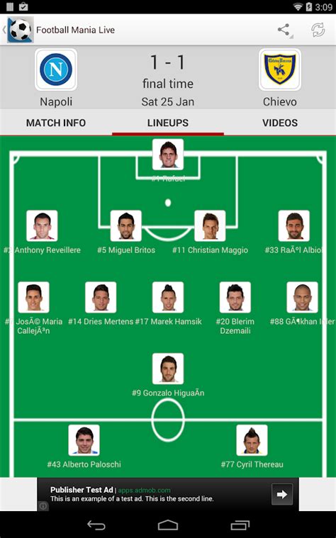 Football Live Scores for your Android Phone.
